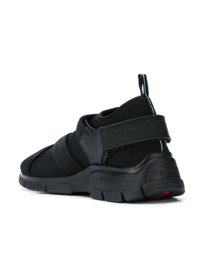 prada black buckle neoprene sock sneakers|Prada shoes for sale.